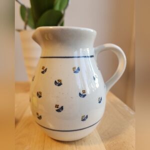 Vintage Otagiri Stoneware Pitcher Petite Rose Brown Dot